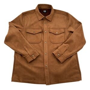 FRYE Faux Suede Women's XL Shirt Jacket Button Front Western Style Soft Warm